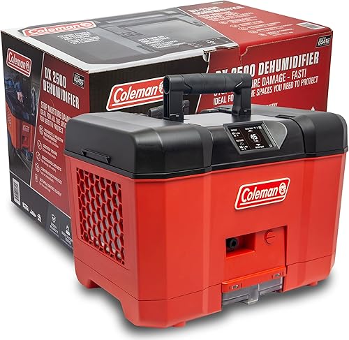 Coleman Deshumidificador DX 2500, hasta 800 pies cúbicos, portátil, versátil, compatible con WiFi y Bluetooth, ideal para caravanas, barcos,