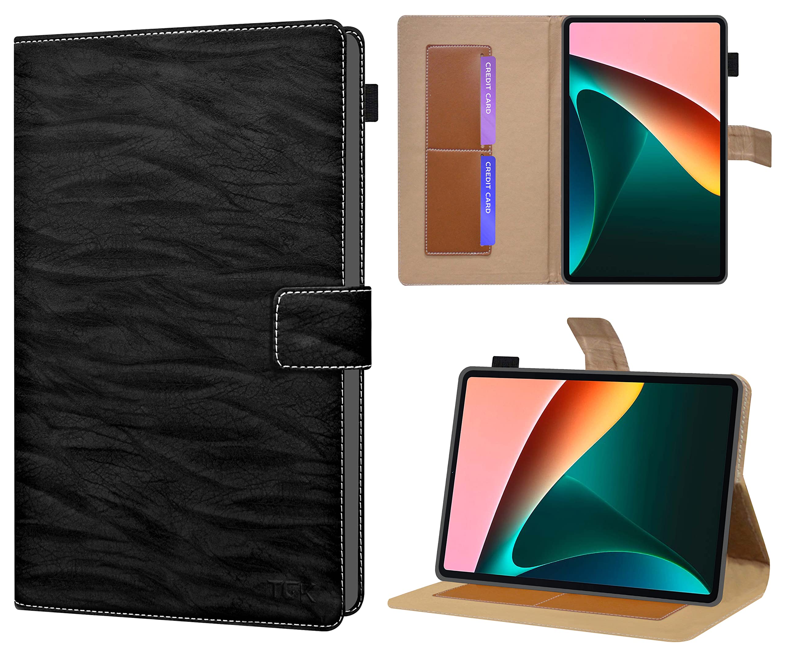 TGK Pattern Multi Protective Leather Case with Viewing Stand and Card Slots Flip Cover for Xiaomi Pad 5 11.0 inch with Pen Strap (Black) (B0B24NYHDM) Amazon Price History, Amazon Price Tracker