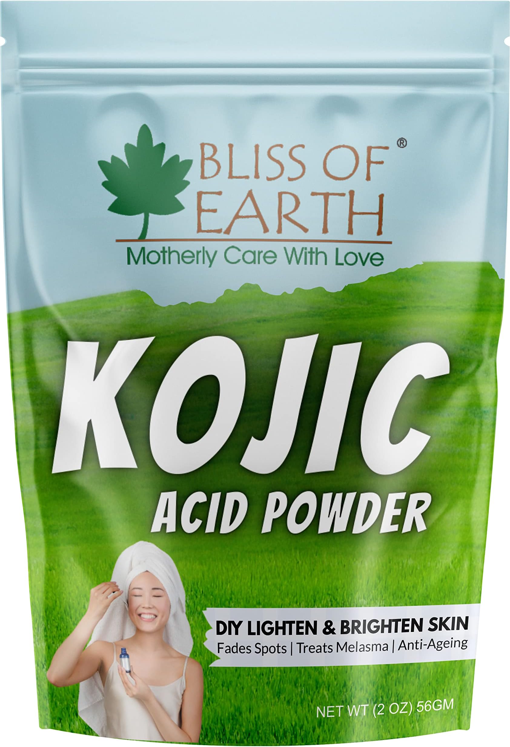 Bliss of Earth Korean Kojic Acid Dipalmitate Powder for skin Whitening, Soap Mking & DIY Products, 56GM