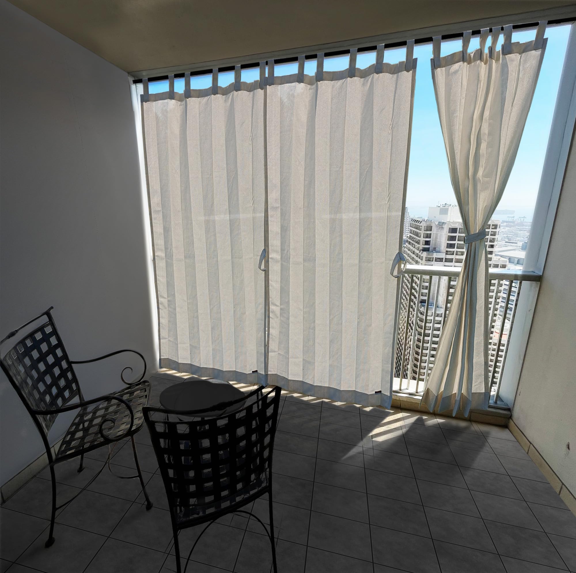 Outdoor Sun Blocking Curtains - Beige, 3FTX7.5FT -21 Outdoor Sun Blocking Curtains - Beige, 3FTX7.5FT -21
