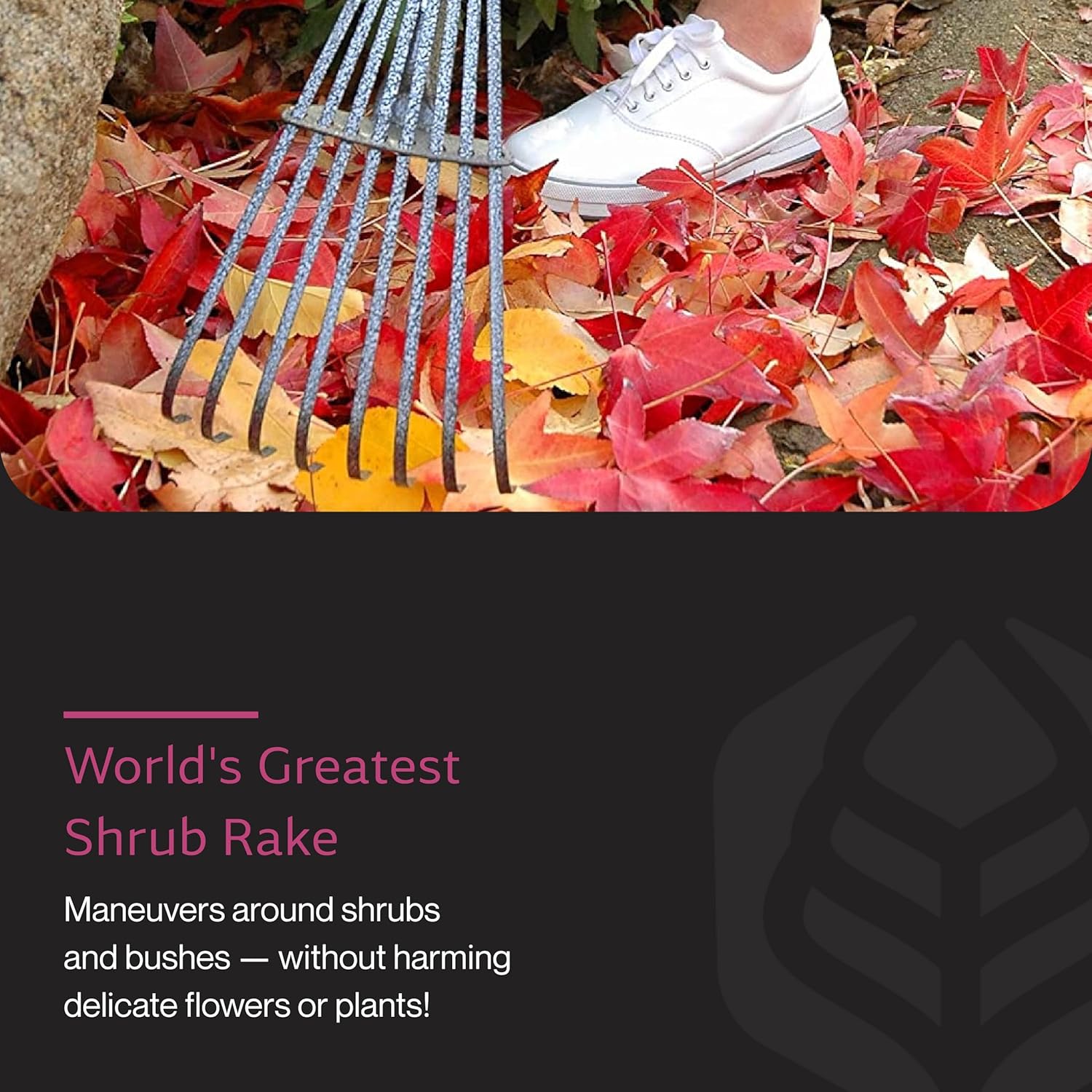 Yard Butler World's Greatest Shrub Rake - Sturdy & Handy Garden Rake - Safe for Clearing Debris from Plants & Flowers