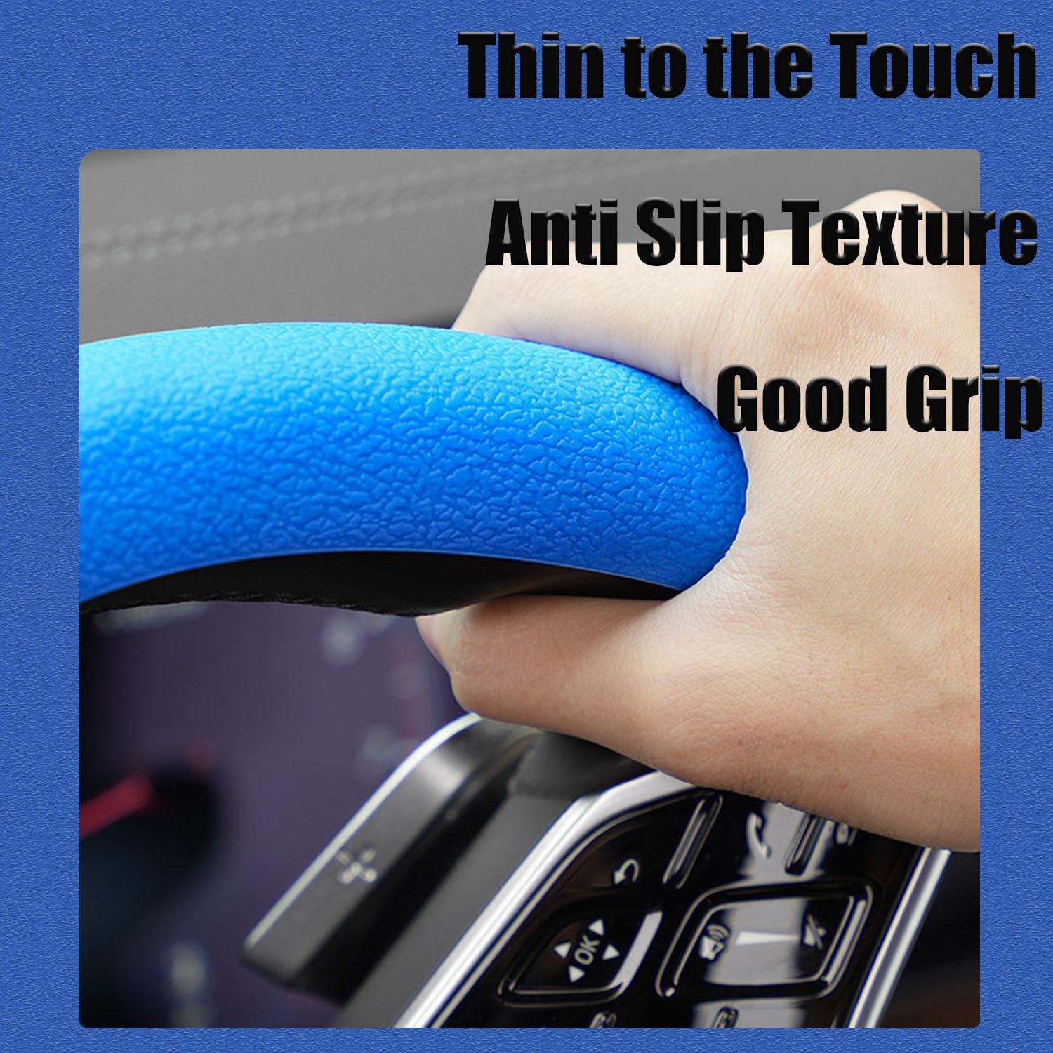 Stretchy Silicone Car Steering Wheel Cover - Universal Fit for Most Cars,Anti Slip Odorless Stretchy Steering Wheel Cover, Fit 14''/15''/16'' Steering Wheel Grip - Image 2