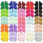 50Pcs Hair Bows for Girls Grosgrain Ribbon Pinwheel Hair Clips Toddler Hair Accessories with Alligator Clip Bow for Baby Grils Toddler Teens(3 Inch)
