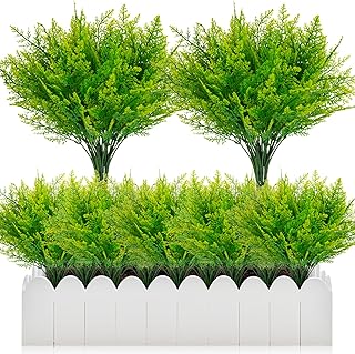 5PCS Fake Ferns - Fake Plants Artificial Plants Indoor Outdoor Faux Plants for Outside Greenery S...