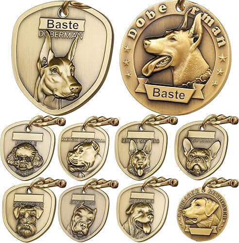 Miniatura 26 de Etiquetas para Perros Golden Retriever Personalizadas para Mascotas Etiqueta de Identificación de Nombre de Perro Grabada Personalizada de Cobre