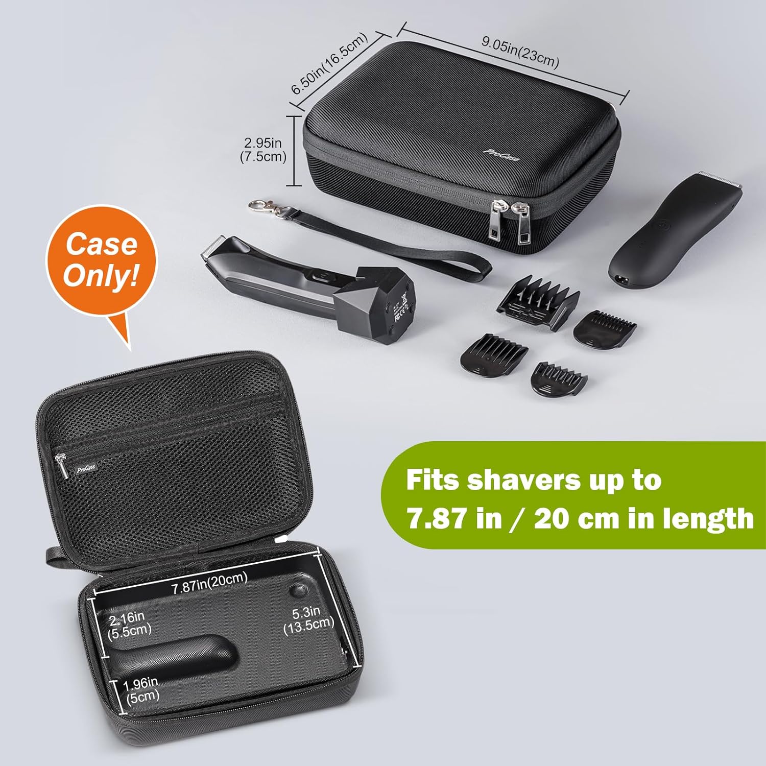 ProCase Hard Travel Case for Hair Clippers Bundle with Hard Case for Meridian Trimmer and Shaver