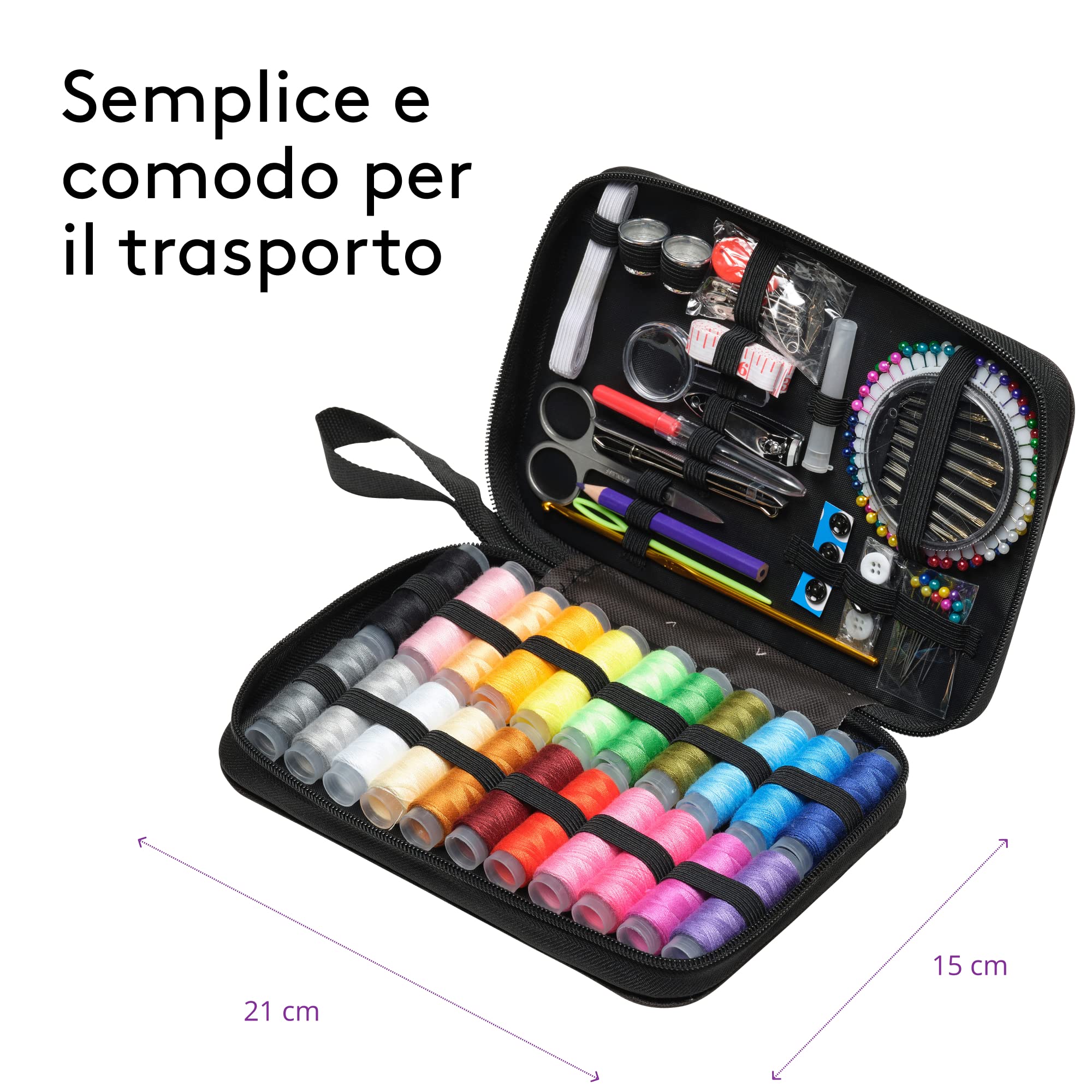 Set Di 8 Aghi Da Cucito That Purple Thang – 4 Colori (viola, Rosa, Arancione, Blu) – Con Custodia In Stoffa – Ideale Per Patchwork E Quilting - 4