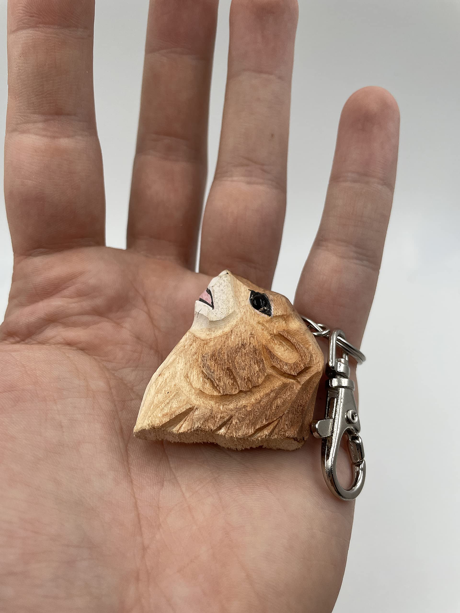 Onwomania, Prairie Dog Geerkunk Marlar Animal Ziesel, Handmade Wooden Keyring - Image 4