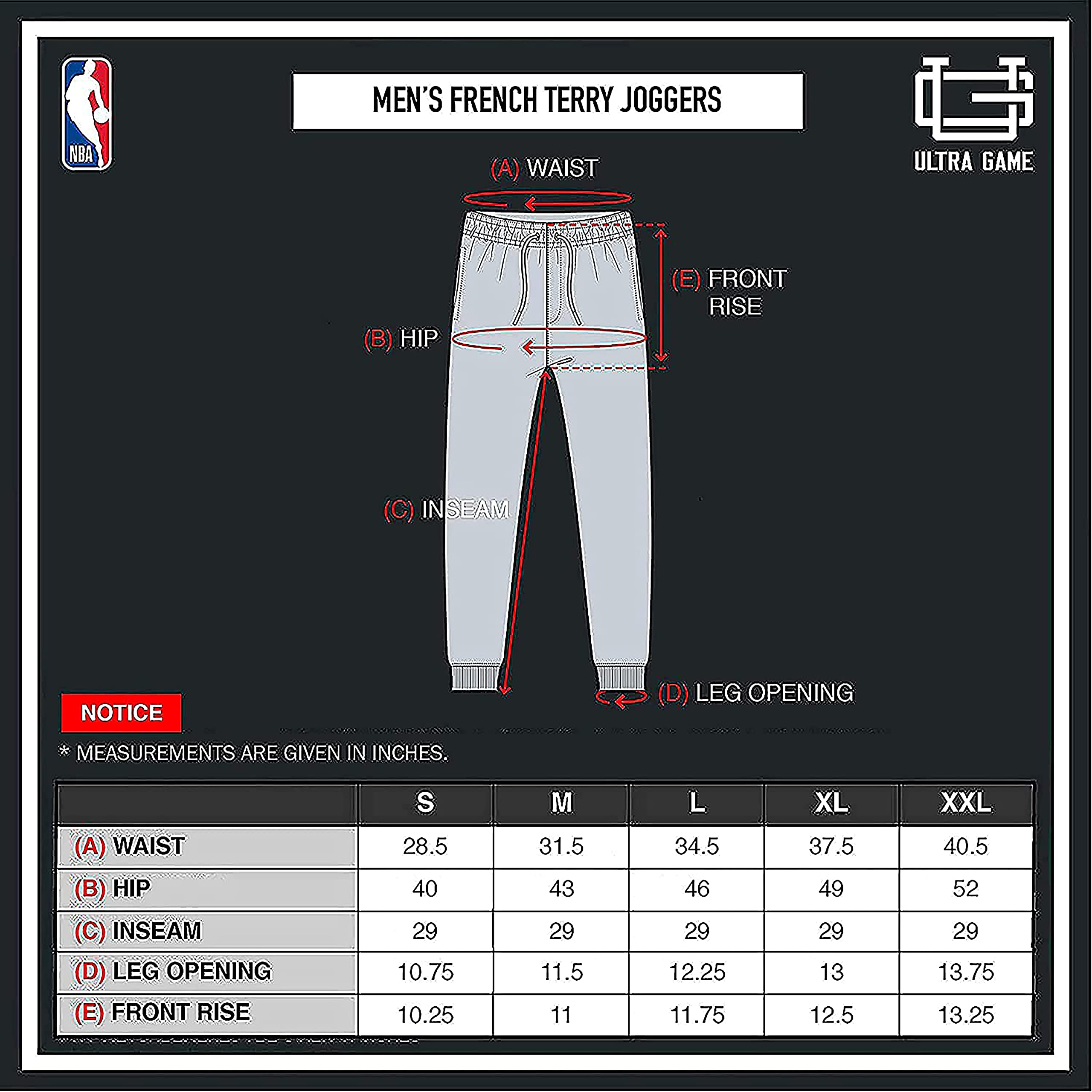 Ultra Game Pantalones de chándal para Hombre Active Basic de Rizo Suave