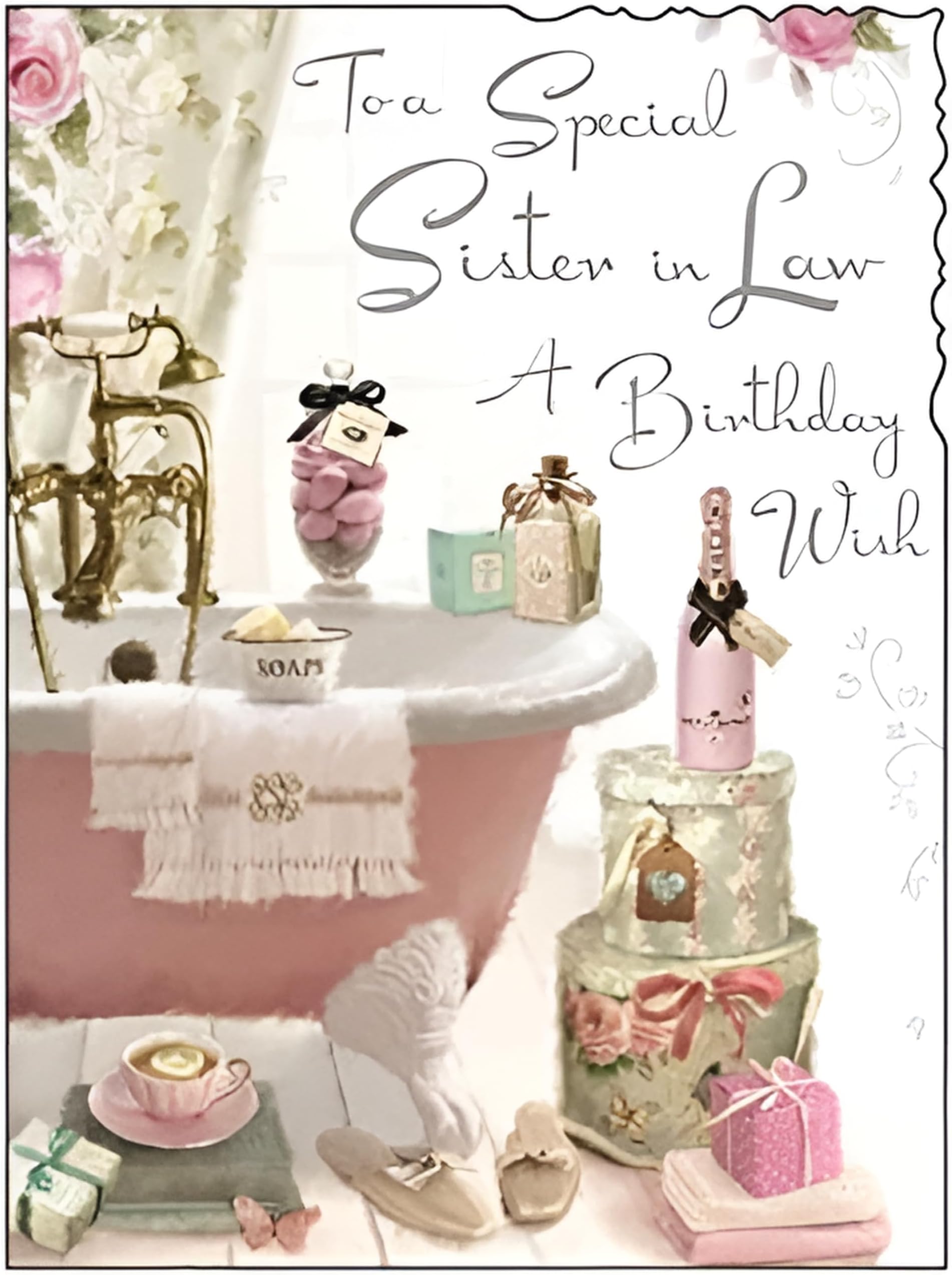 Sister-in-Law Birthday Card - Special Sister-in-Law - A Birthday Wish - from The Velvet Range - Special Finishes - Made in the UK