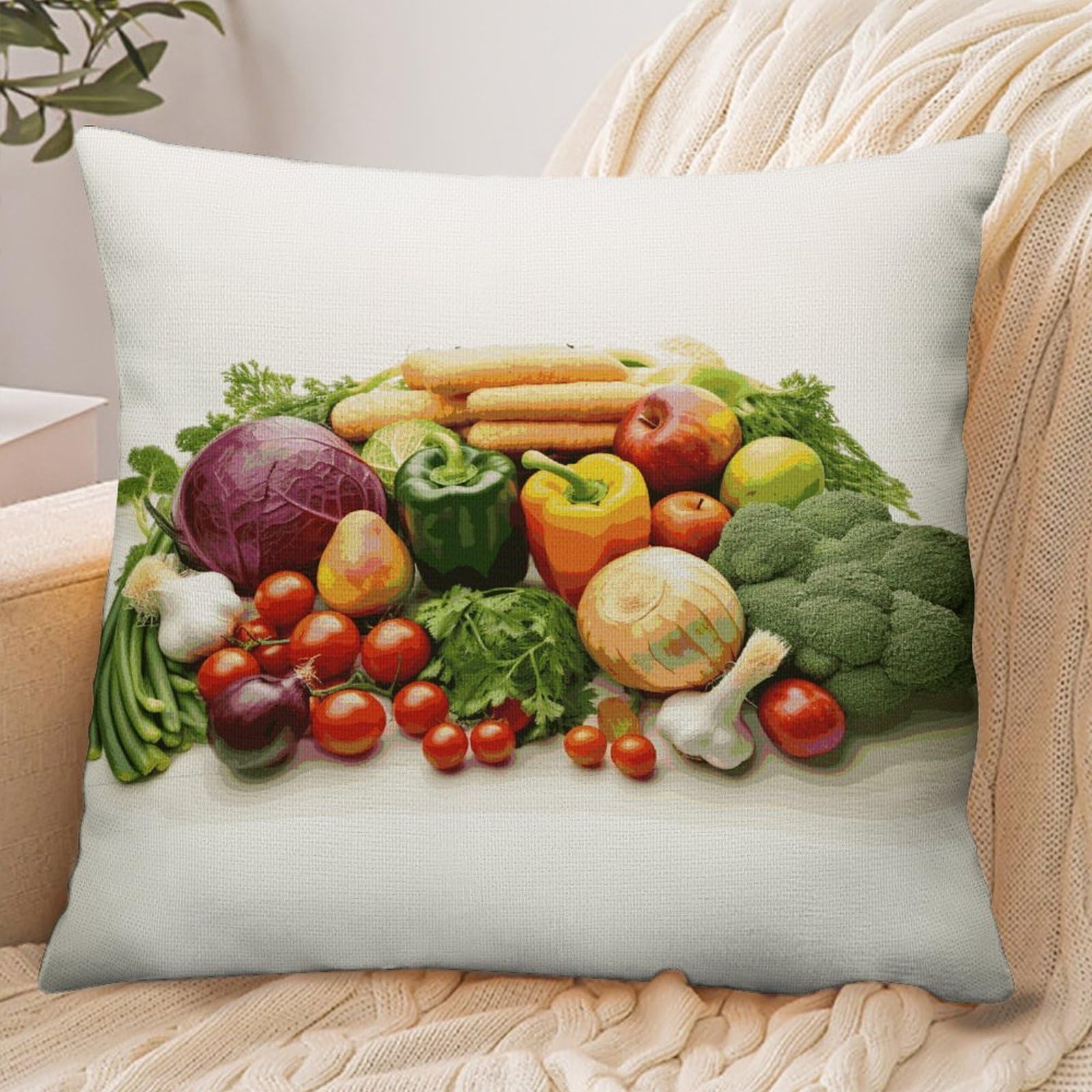 Fekiloot Style Fresh Vegetables And Fruits Pillowcase Pillow Sham Pillow Case