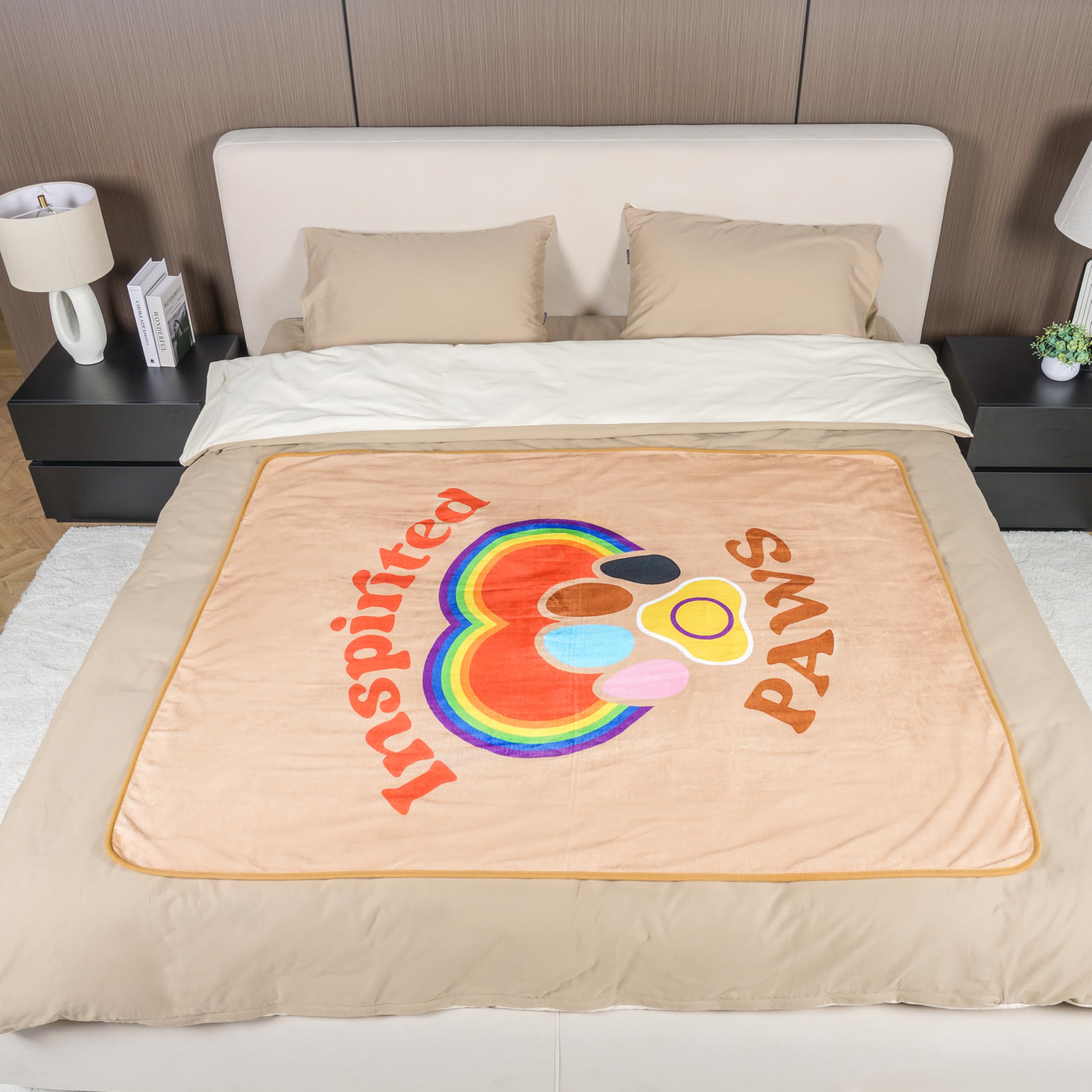 Extra large LGBTQ+ Rainbow inspired dog blanket - 150x120cm soft fluffy Washable Dog Blanket or Throw for Sofa Bed, Car or Outside use - Image 3