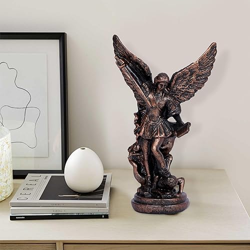 Miniatura 15 de Estatua de Arcángel de San Miguel de 12.2 pulgadas Estatua de San Miguel Arcángel Estatua de San Miguel derrotando a Satanás Miguel Ángel Colección