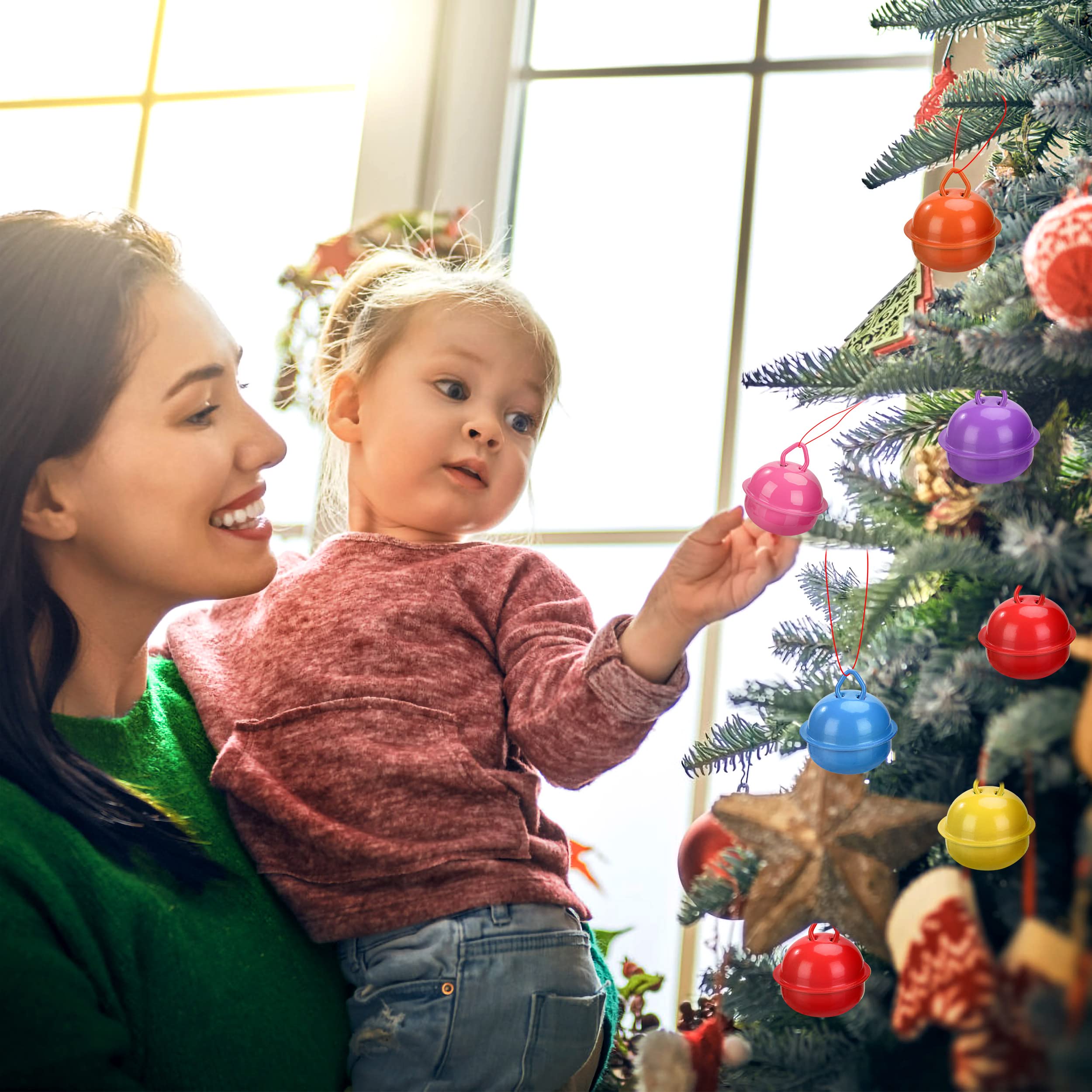 SHTGOI Lot De 50 Clochettes En Métal - 14 Mm - Pour Décoration De Noël