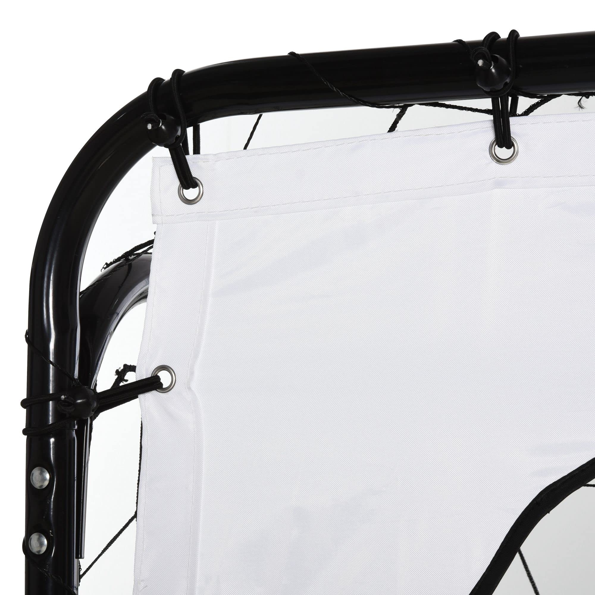 HOMCOM Porta da Calcio per Bambini e Adulti con Rete in PE, in Metallo e Oxford, Bianco e Nero, 240x88x171.5cm