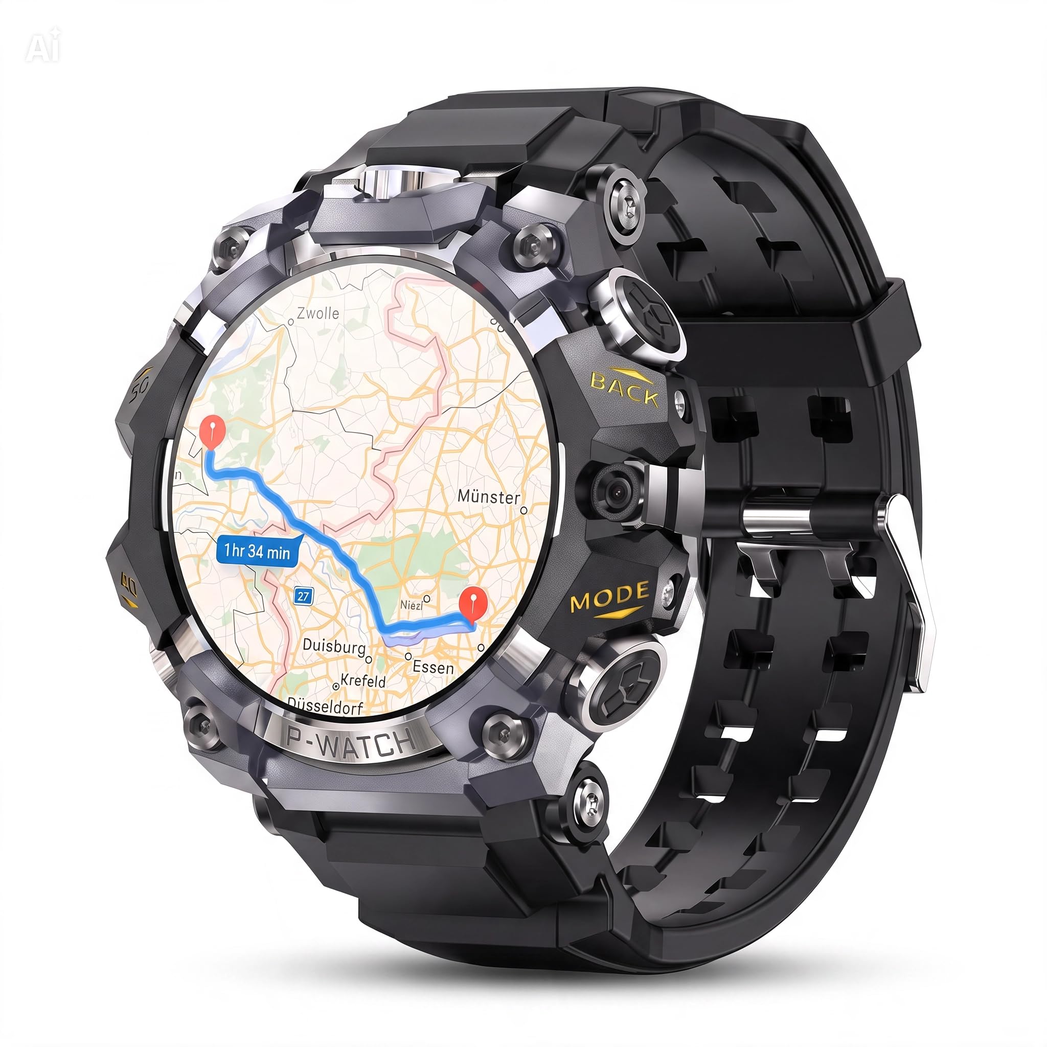 Smartwatch 4G Android indipendente T-Rex Q668 Pro con GPS e Videochiamate Display AMOLED 1.95" 4GB+32GB, Doppia Fotocamera 8MP, Frequenza Cardiaca, Pressione, Sonno, SpO2 – Supporta SIM