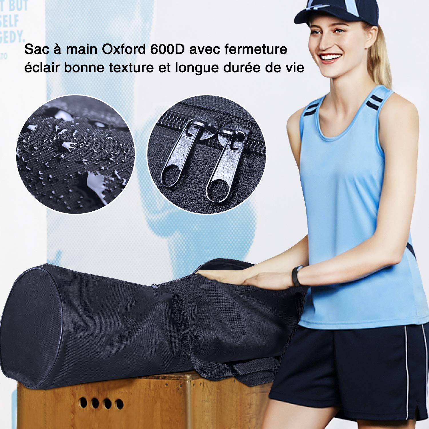 Vanku Filet de Badminton Volley-Ball Tennis Extérieurs Portable Réglable en Hauteur 9.75M x 0.9M