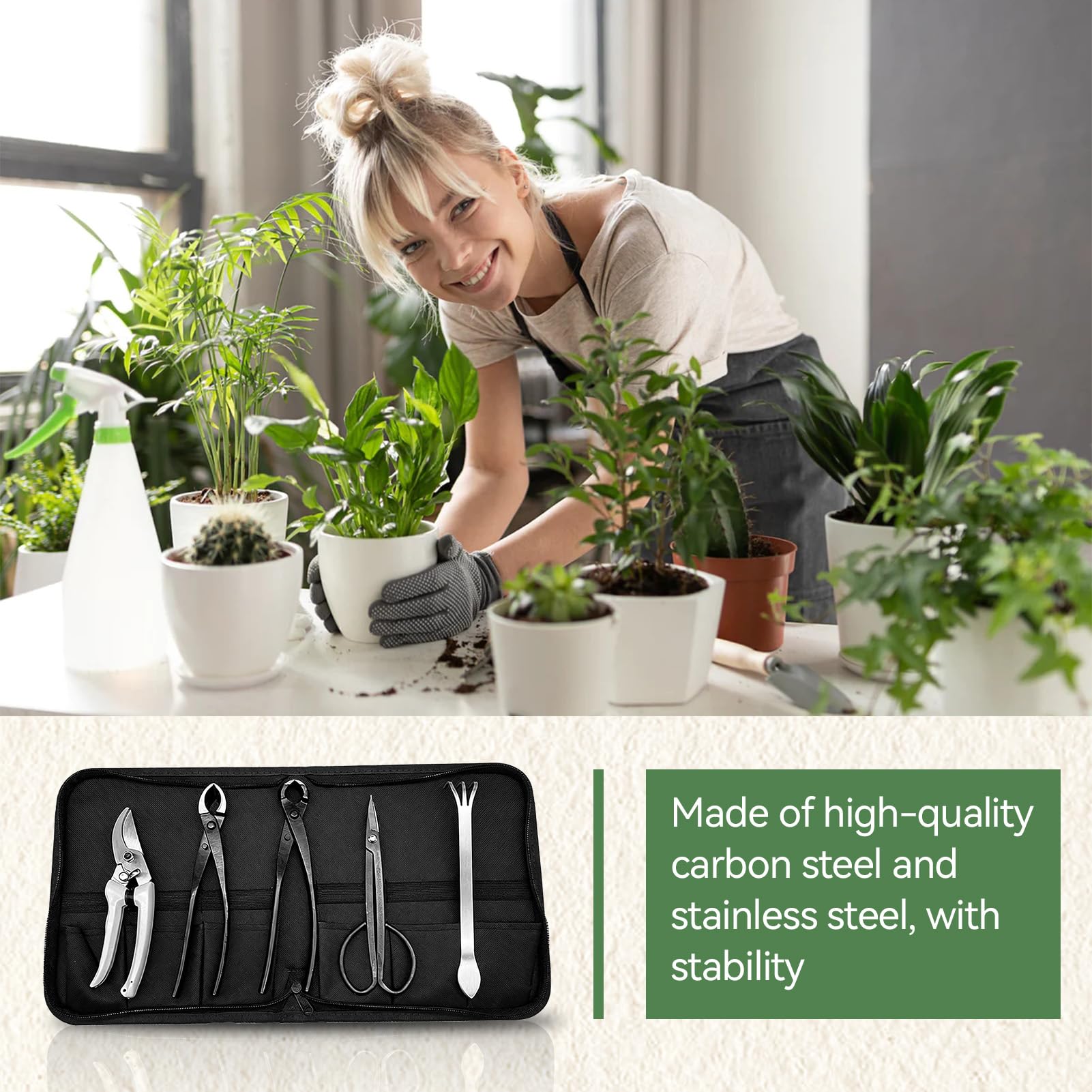 5 Pezzi Strumenti per Bonsai Kit di Filo per Bonsai Strumenti Kit per Potatura Set Strumenti per Giardinaggio, Set di Attrezzi da Giardino, Forbici da Giardino