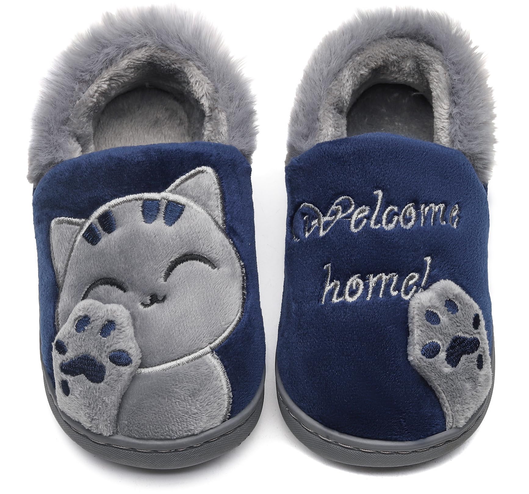 Vunavueya Pantofole per Unisex - Bambini e Adulto Ragazze Inverno Pantofole Scarpe Ragazzi Ciabatte Chiuse Donna Uomo Caldo Peluche Pantofola a Casa