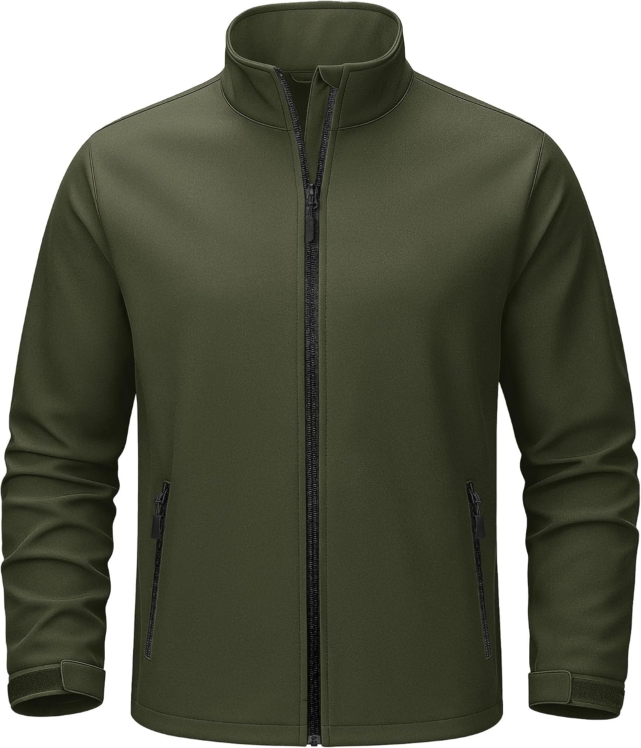 TACVASEN Men's Lightweight Softshell Jacket Waterproof Lightweight Fleece Lined Winter Coat with 4 Pockets Windbreaker