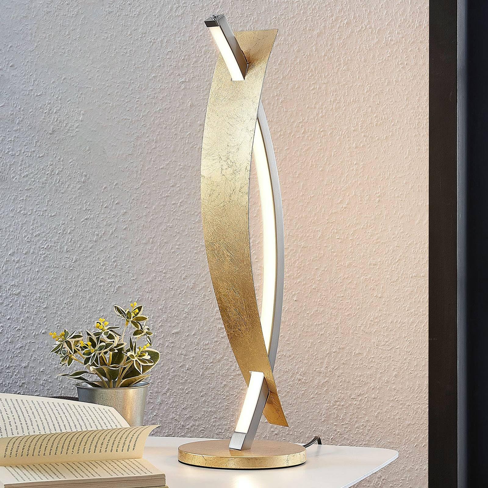 Lampada Da Terra LED Marija Oro – Moderna E Dimmerabile Con Lampadina Inclusa Per Soggiorno