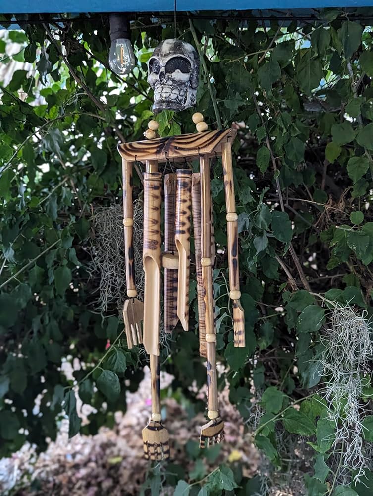 Amazon.com : Bamboo Wind Chime Pirate Burning Man Skeleton