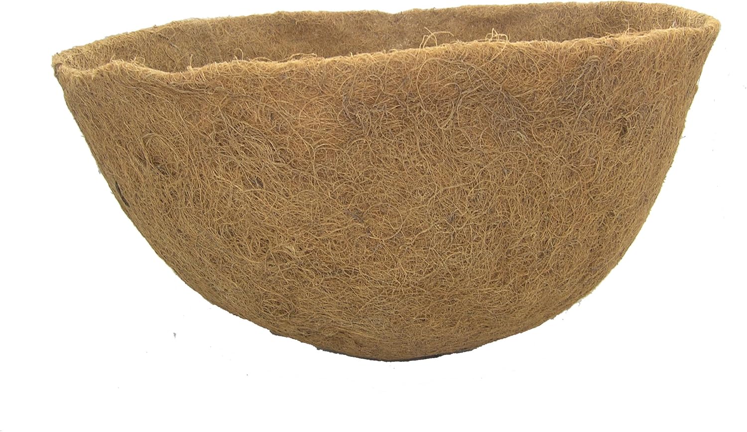 24 Inch X 15 Inch Round Molded Coco Fiber Liner for Hanging Basket Planter- Single