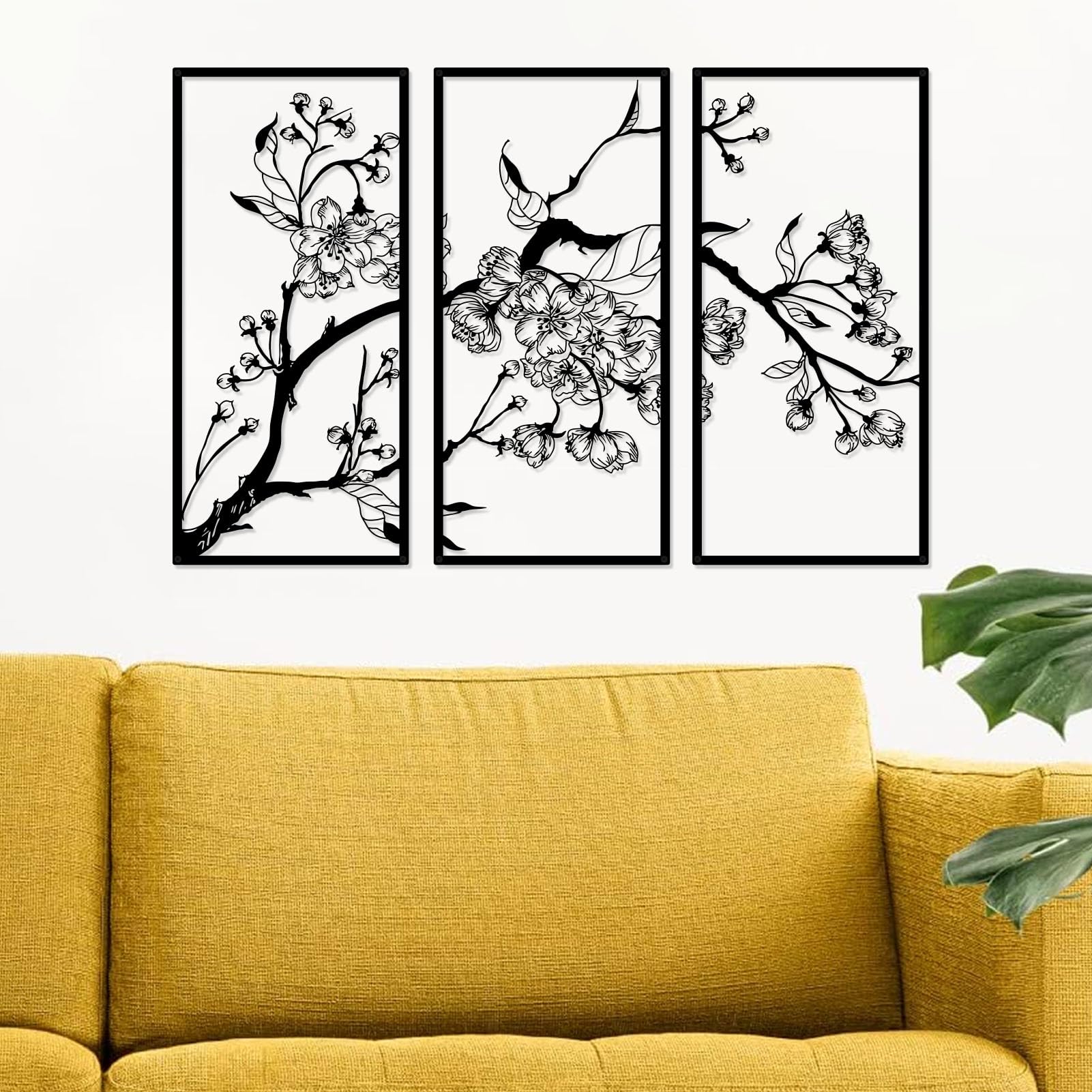 ruelen 3 Pcs Large Metal Flowers Wall Decor - Image 2