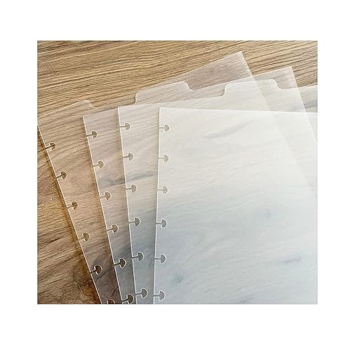 11-Disc Dashboard Semi-Transparent Blank Top Index Dividers, Fits 11-disc Discbound Planners (8.5x11 inches), such as Circa Letter, Arc by Staples,