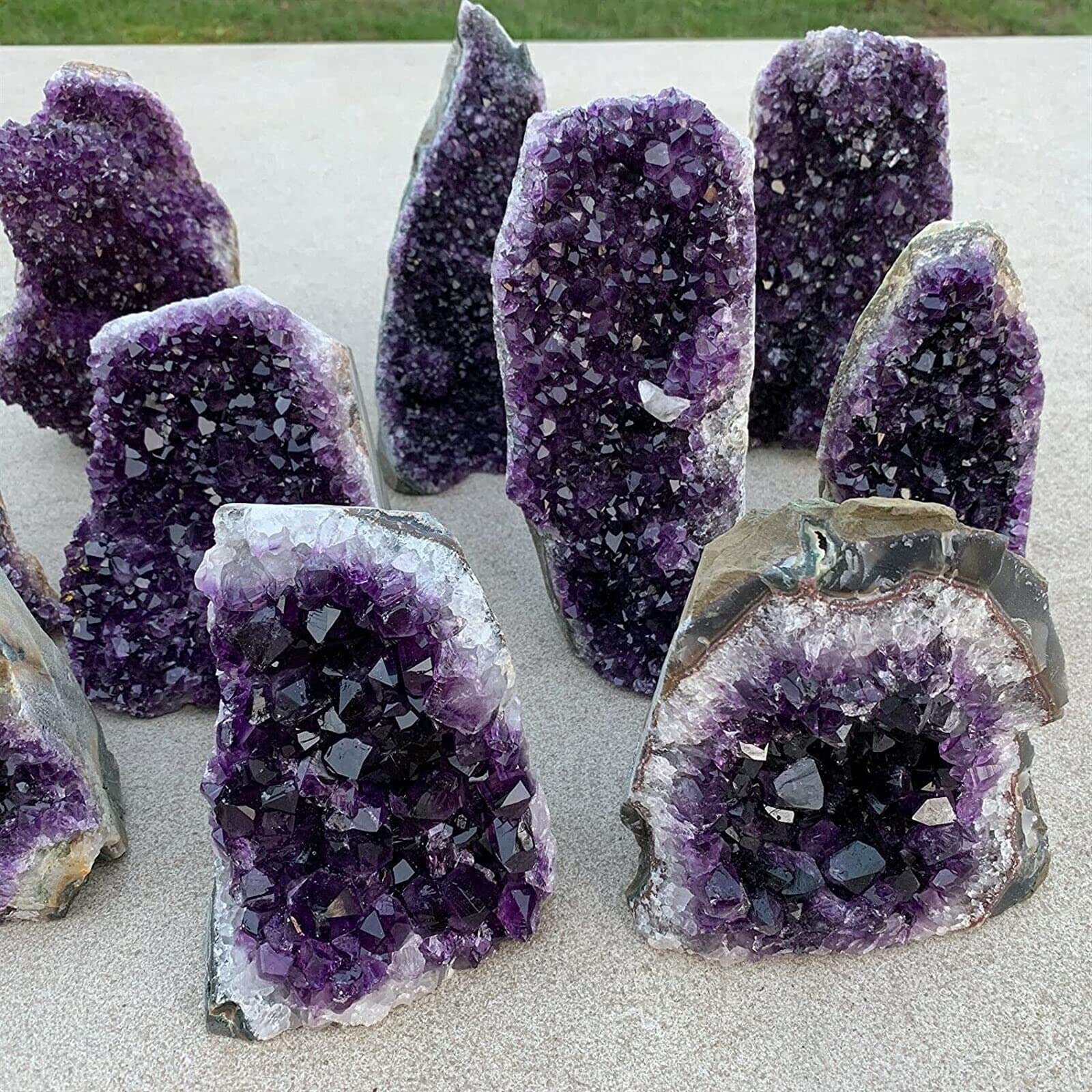 Amatista Piedra Áspera Amatista Natural Geoda Cuarzo Racimo Cristal Espécimen Energía Curación (Tamaño : 440-500g) Inicio Colecciones (Size : 740-800g)
