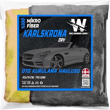 WONKEY - Ultra Thick Microfiber Car Wash Drying Towel 70x50 cm, Large Size Double Deck Vehicle Drying Cloth