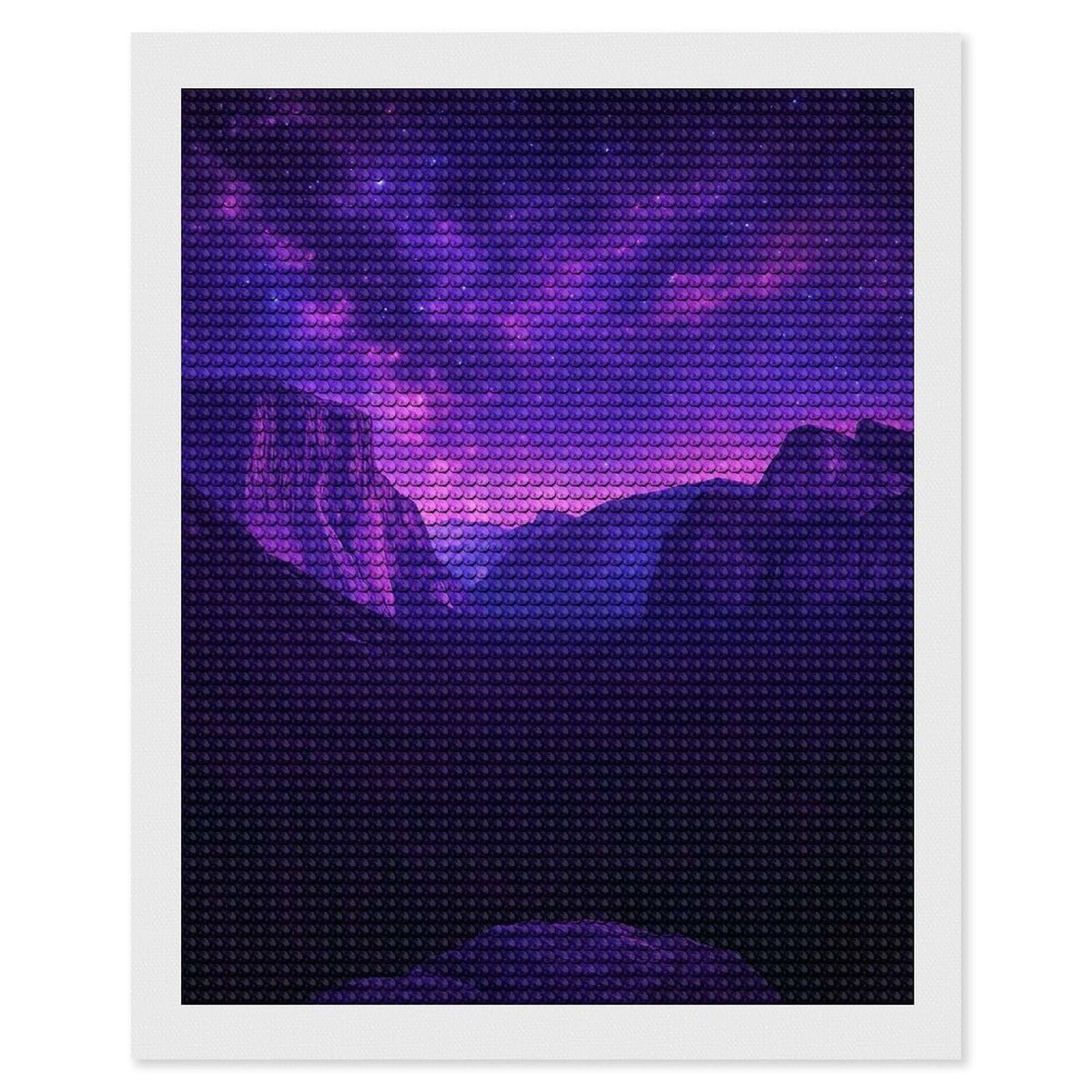 Junmoney Yosemite Under A Cosmic Sky Round Drill Diamond Painting 16"x20", for Adults, Creative Leisure Activity, Office Decor, Holiday Gift Idea