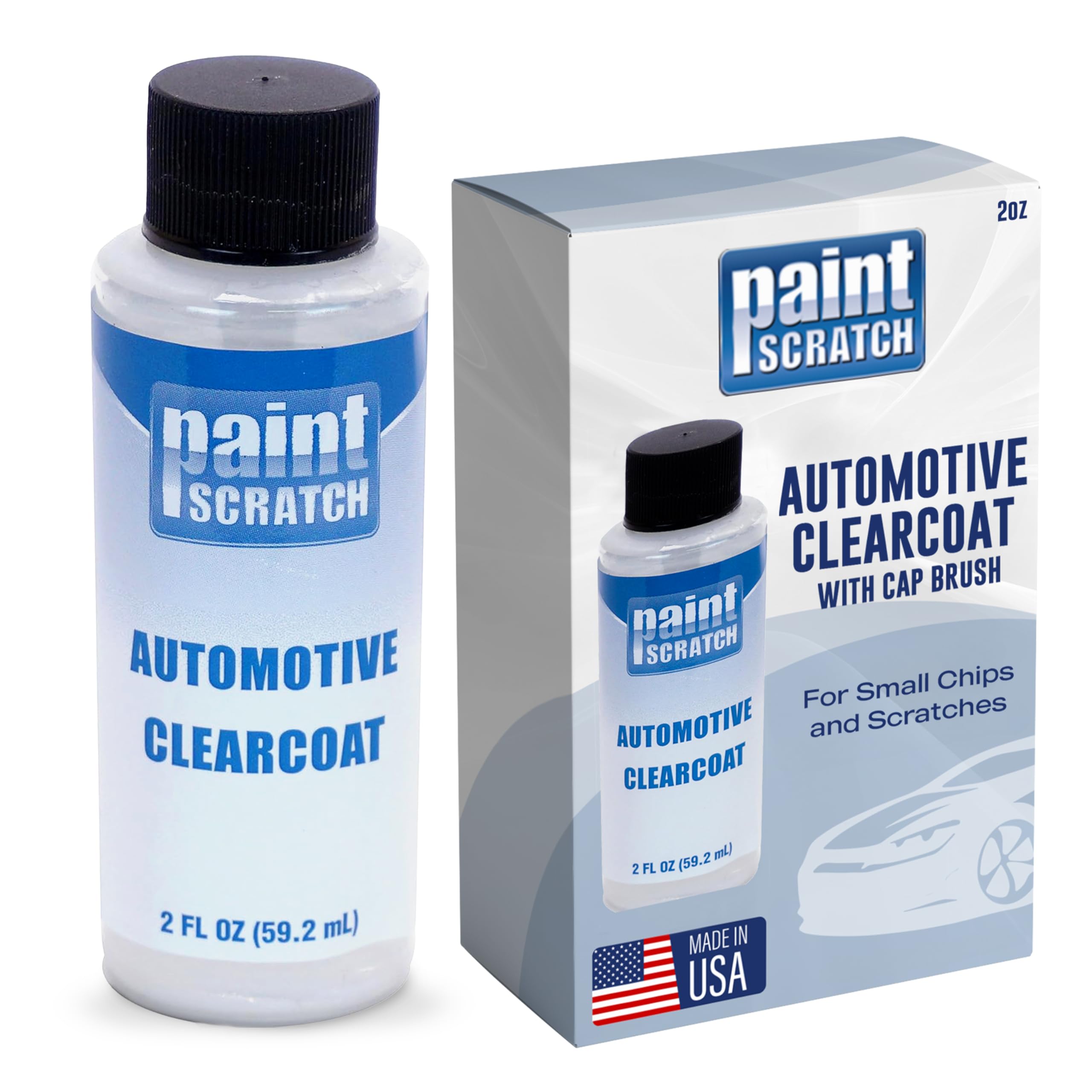PaintScratch 2 Oz. Automotive Clearcoat Bottle with Brush for Easy Touch Up - Clear Coat Paint for Cars, Trucks, Vehicles - Clearcoat Restorer, Repair for Auto