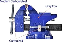 Vista 2 de Rolin Vise Bench Vise 4-1/2 Inch With 240 Degree Swivel Base Clamp Tools Home Vises Rotation Base