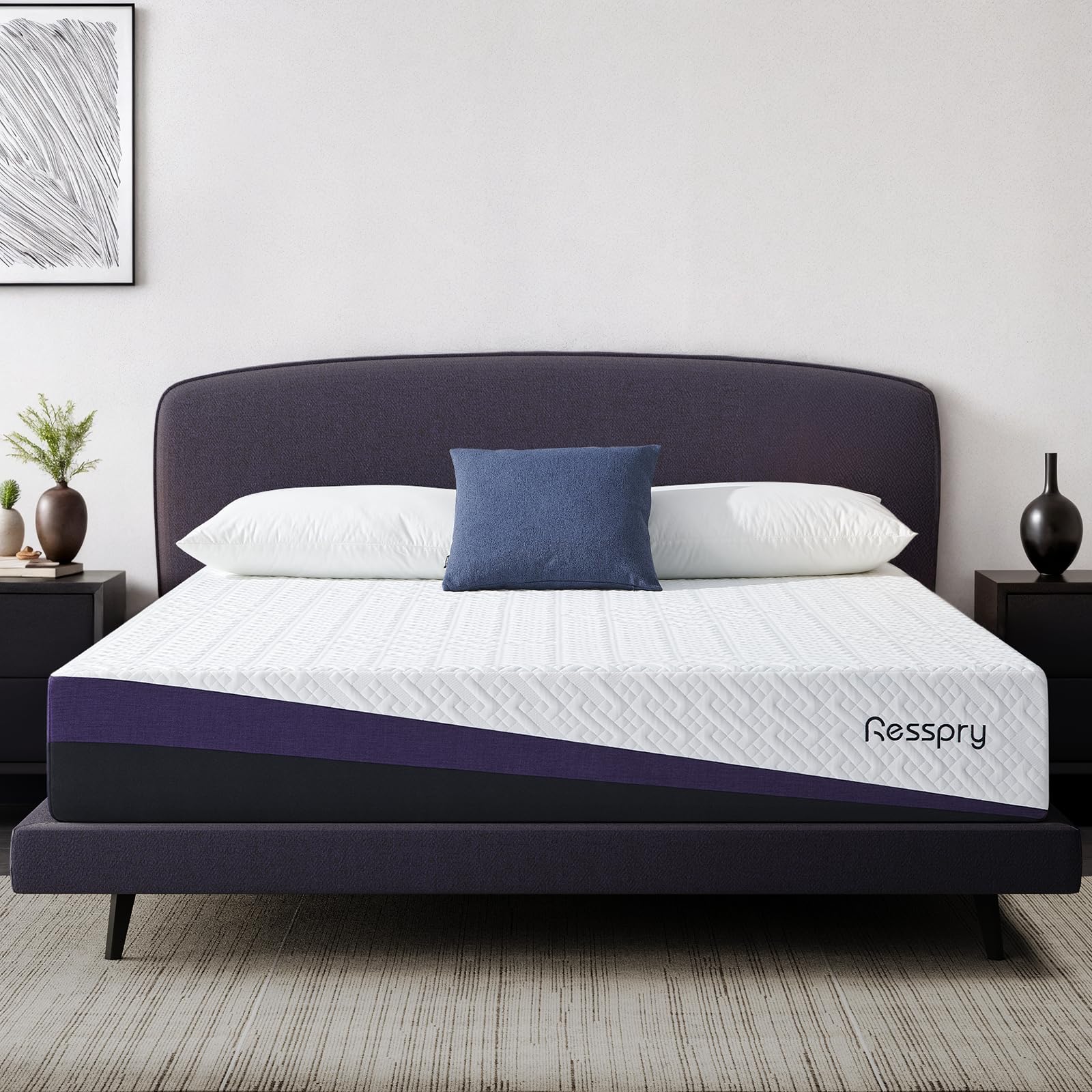 Resspry Double Mattress, 22CM Gel Memory Foam Mattress with Breathable Cover, Sleep Cooler and Skin Friendly, Dual Layers Support for Pressure Relief, CertiPUR-US Certified, Breezelle Collection