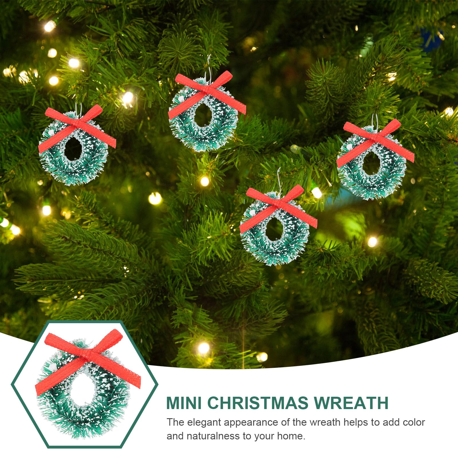 Lot De 24 Mini Couronnes De Noël - 3x3 Cm - Décorations Pour Maison De Poupée, Sapin Ou Crèche - Vert