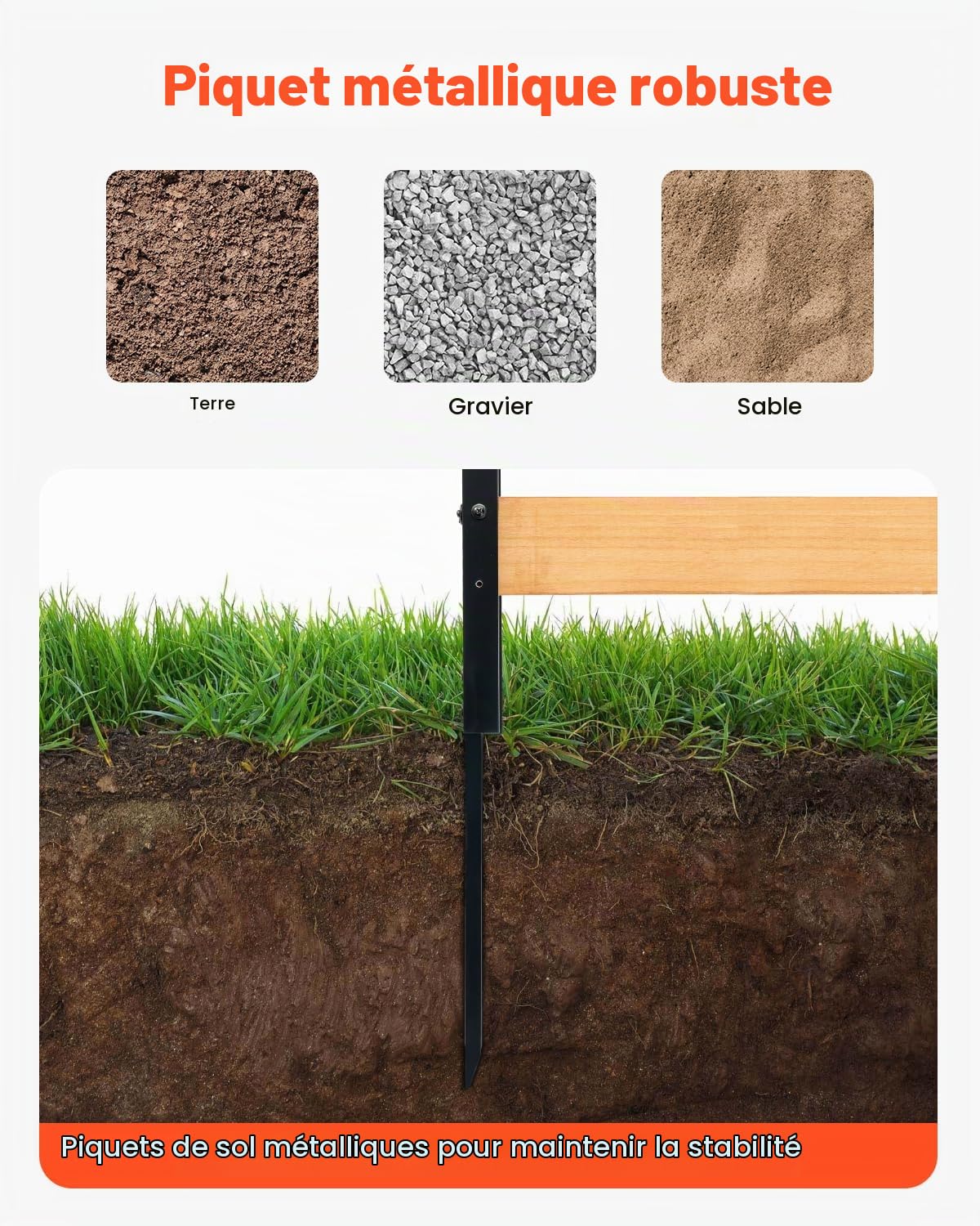 VEVOR Clôture de confidentialité en bois, clôtures d'écran pour climatiseur à 2 panneaux, 1100 x 982 mm, avec piquets métalliques, installation facile, brise-vue extérieur pour décoration de jardin