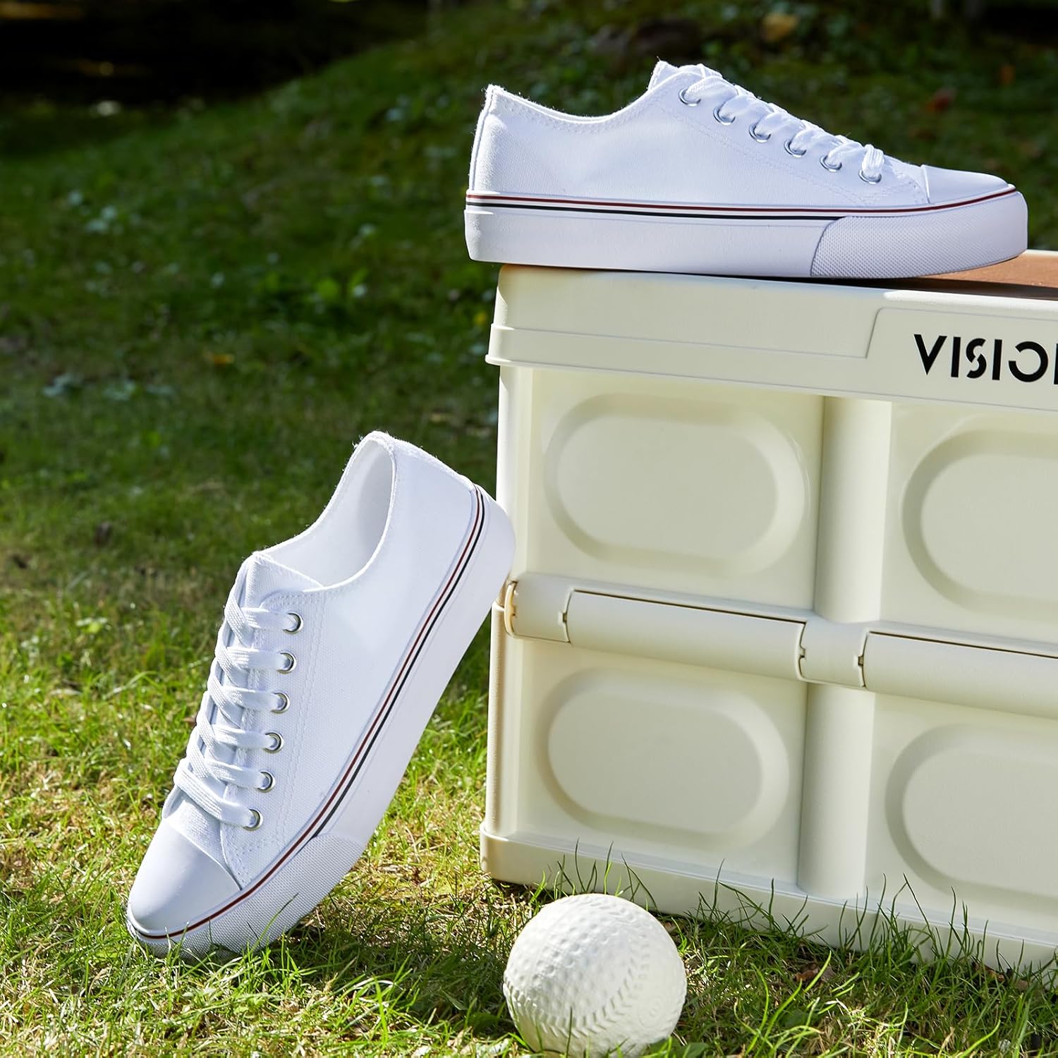 ZGR Womens White Tennis Shoes for Women,Lace up Canvas Sneakers,Casual Walking Canvas Shoes - Image 9