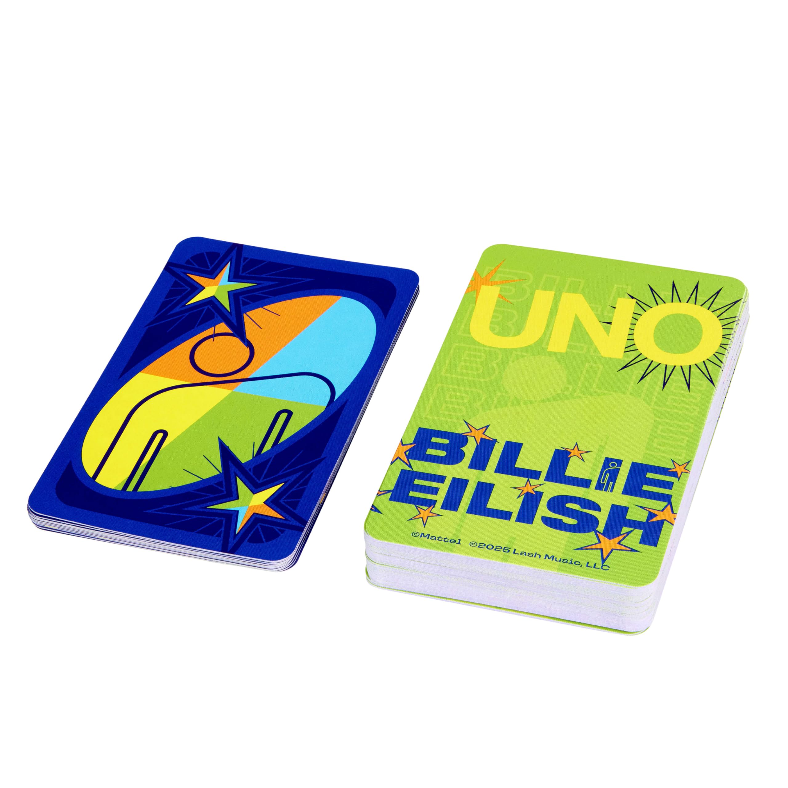 Mattel Games Gry Mattel Karty UNO Canvas Billie Eilish Towarzyska gra karciana, rodzinna i imprezowa, dla dzieci i dorosłych, karty z grafikami wybranymi przez artystkę, zabawka 7+, JFP02