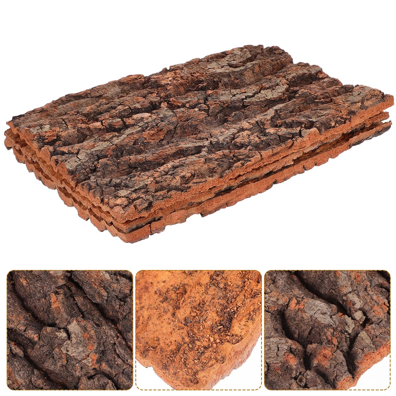 POPETPOP Decoración de Pared de Corteza de Reptil: 6 Piezas de Fondo de terrario de Reptiles, Fondo de terrario de Corcho, decoración de hábitat de Reptiles, tapete de Gateo de Mascotas para,