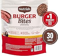 Vista 3 de Nutrish - Golosinas premium para perros Burger Bites con receta de res y bisonte, bolsa de 30 onzas (Rachael Ray)