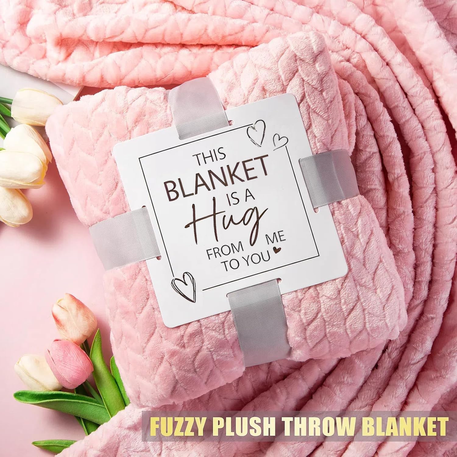 Geschenke für Frauen - Geschenke Set für Beste Freundin | Kuscheldeck Geschenke für Freundin Oma Schwester Ehefrau mit 40 OZ Edeltahl Weinbecher als Geburtstagsgeschenk