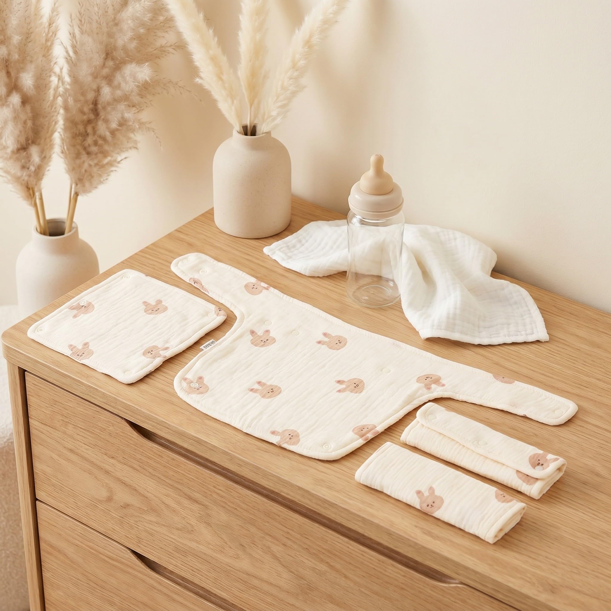 Lurrose Baberos de algodón suave para bebés, baberos absorbentes para la dentición de recién nacidos, bebés y niños, fáciles de limpiar, toalla de saliva adorable para la baba y la dentición.