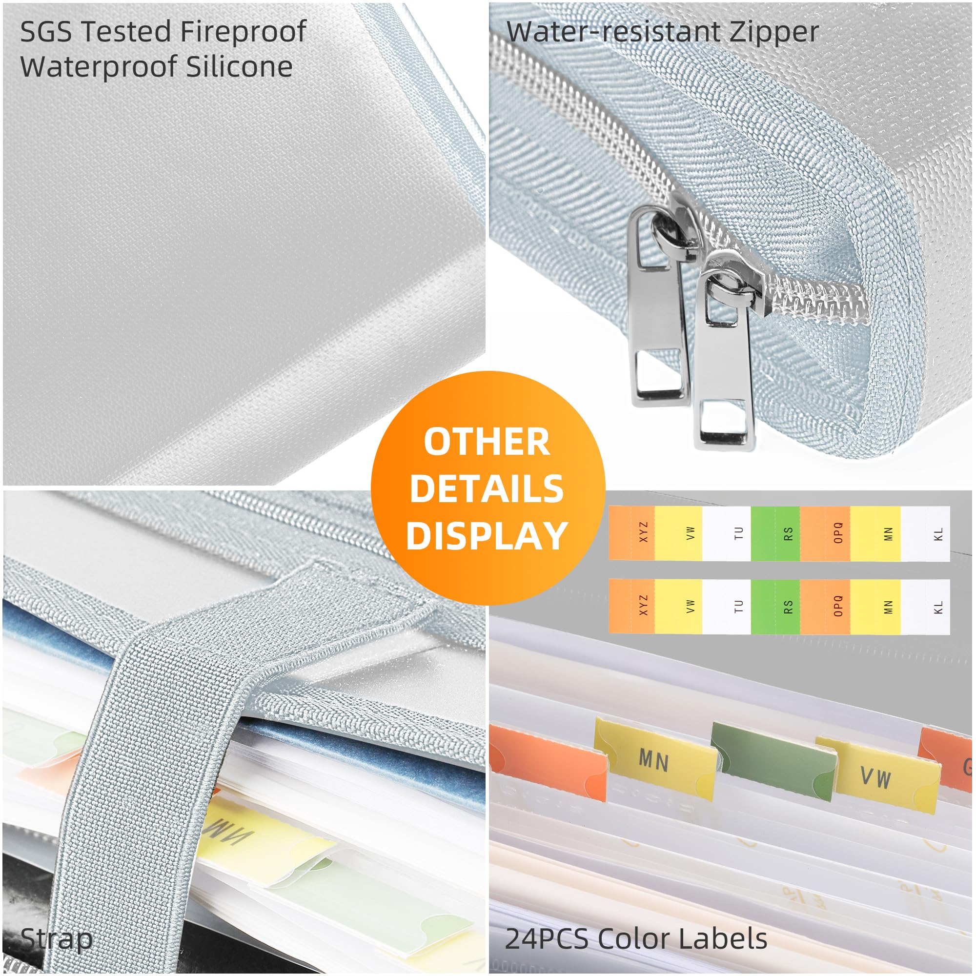 Snapklik.com : JUNDUN Accordion File Organizer - Fireproof Accordion Folder