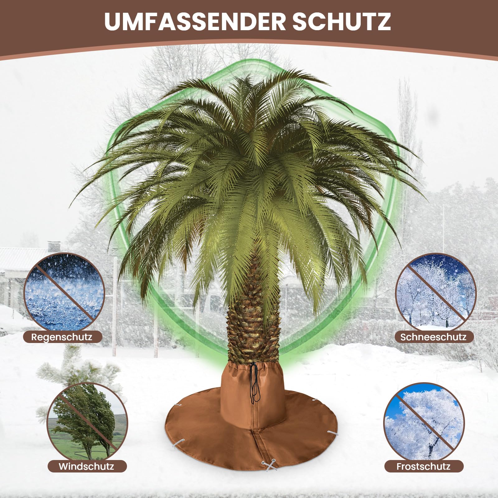 Wurzelschutz Winter Für Palmen & Bäume，100x35cm, 2PCS