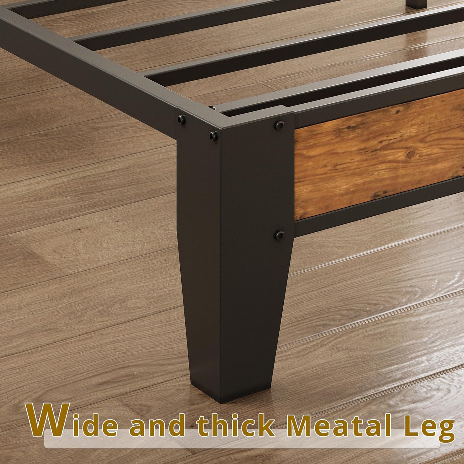 ANCTOR Twin XL Bed Frames, Storage Headboard with Outlets, Easy to Install, Sturdy and Stable, No Noise, No Box Springs Needed - Perfect for a Good Night's Sleep