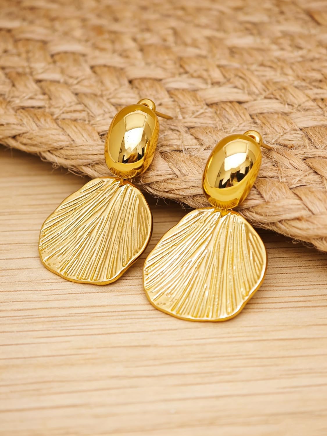 Chunky Gold Statement Earrings For Women Gold Plated Earrings Large Stud Earrings Hypoallergenic Earrings - Image 6