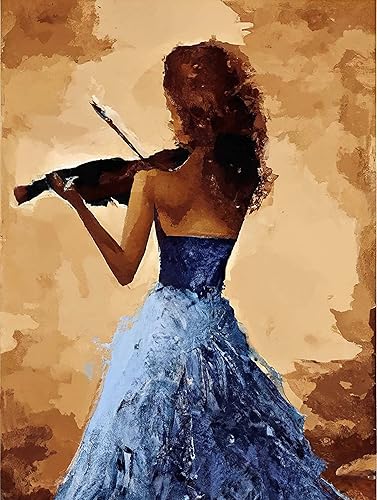 SKRYUIE Kit de pintura de diamantes 5D por números para mujer, arte de diamante, violín, bordado de cristal, punto de cruz, manualidades, decoración disponible en Yaxa Peru