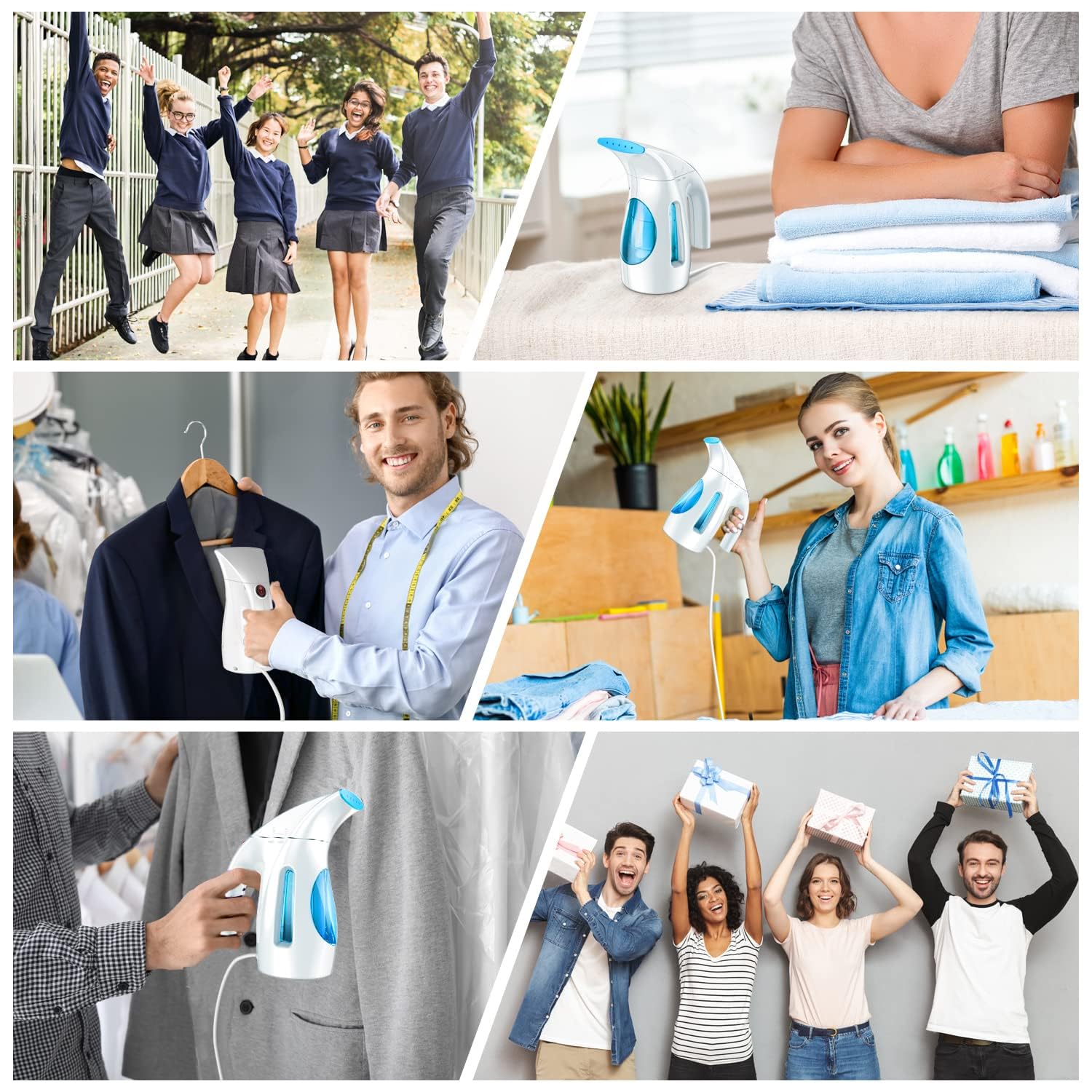 HiLIFE Steamer for Clothes, Portable Handheld Clothing Steamer, 240ml Big Capacity, 700W, Strong Power, Fabric Quick Wrinkle Remover for Home, Office(ONLY FOR 120V)-Maya Blue view 6