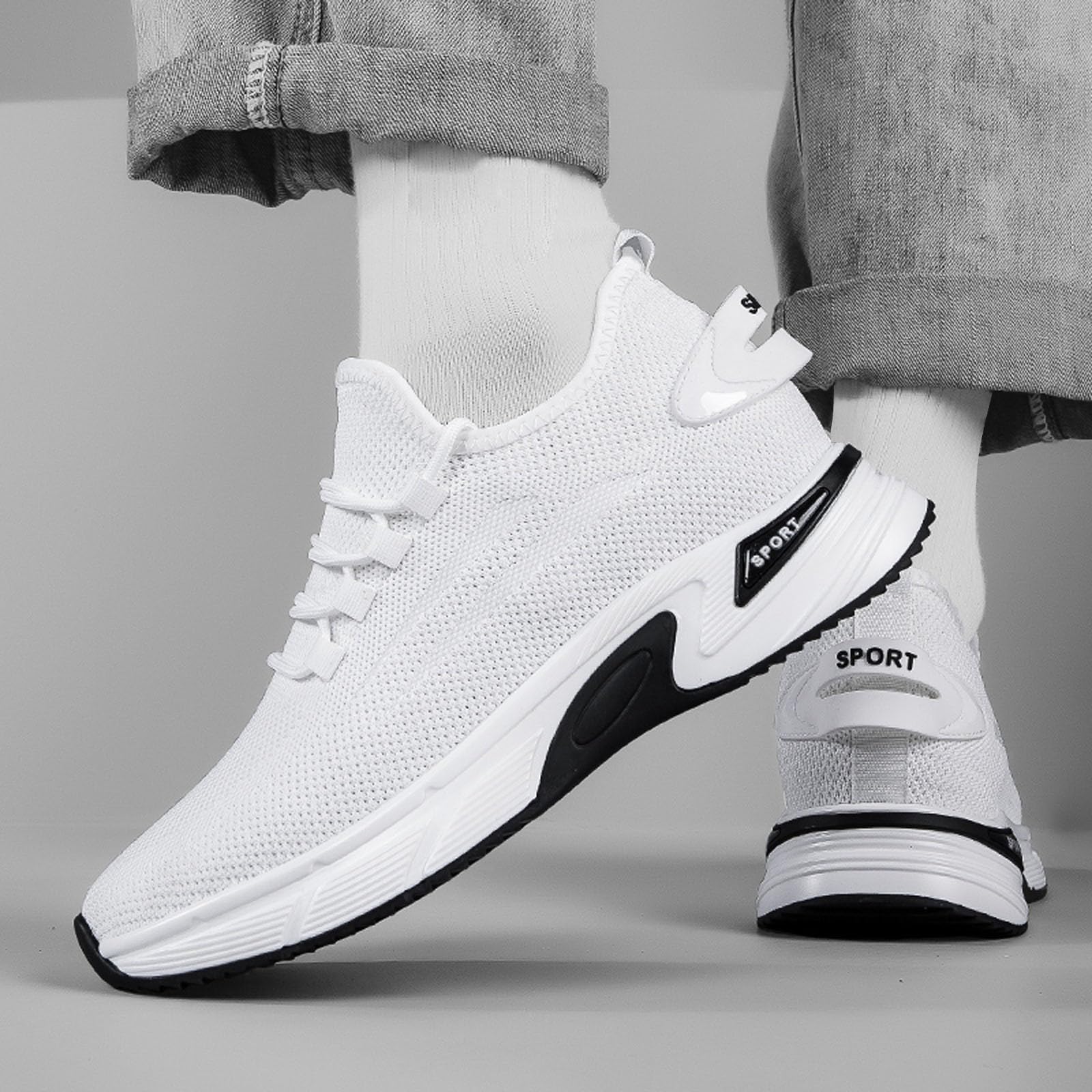 Running Schuhe Herren - Modische Herren Sneaker mit atmungsaktivem Mesh für sportlichen Komfort Elegante Innenhöhenverstärkung
